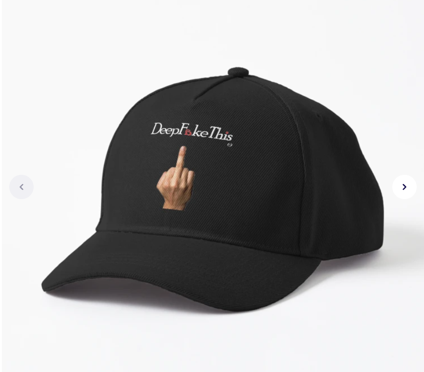 DeepFake This fingerprint cap on Redbubble